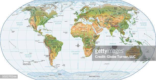 world map, physical - contour drawing stock illustrations