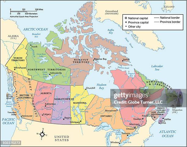 canada country map, provinces - canada map stock illustrations
