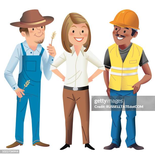 working folk - construction worker smiling stock illustrations