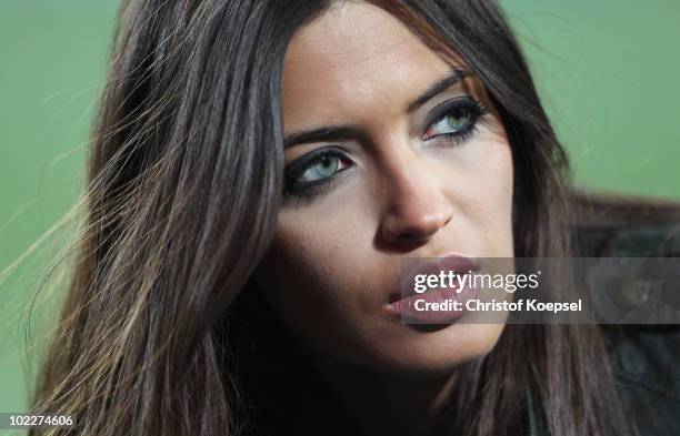 Presenter Sara Carbonero, girlfriend of Iker Casillas of Spain, attends the 2010 FIFA World Cup South Africa Group H match between Spain and Honduras...