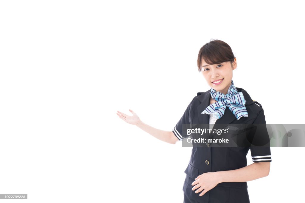 Flight attendant showing around