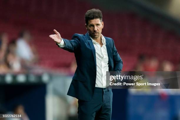 Coach Diego Simeone of Atletico de Madrid reacts during their International Champions Cup Europe 2018 match between Atletico de Madrid and FC...