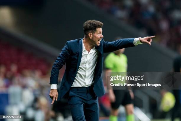 Coach Diego Simeone of Atletico de Madrid reacts during their International Champions Cup Europe 2018 match between Atletico de Madrid and FC...