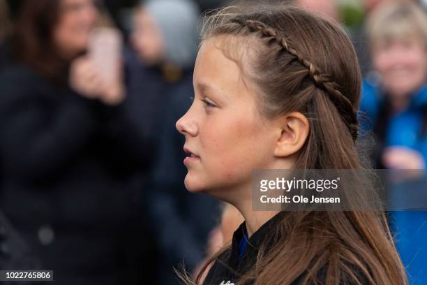 Danish Princess Isabella during the Royal Crown Prince familys familys visit to Klaksvig on the second day of their official visit to the Faroe...
