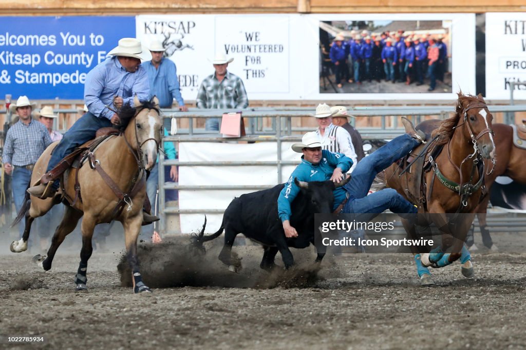Prca Pro Rodeo Billy Bugenig scored a 4.9 during the PRCA Pro Rodeo Steer Wrestling ...