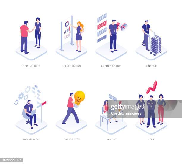 business people set - office stock illustrations