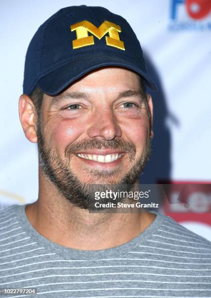 Rich Hill arrives at the 6th Annual PingPong4Purpose at Dodger Stadium on August 23, 2018 in Los Angeles, California.