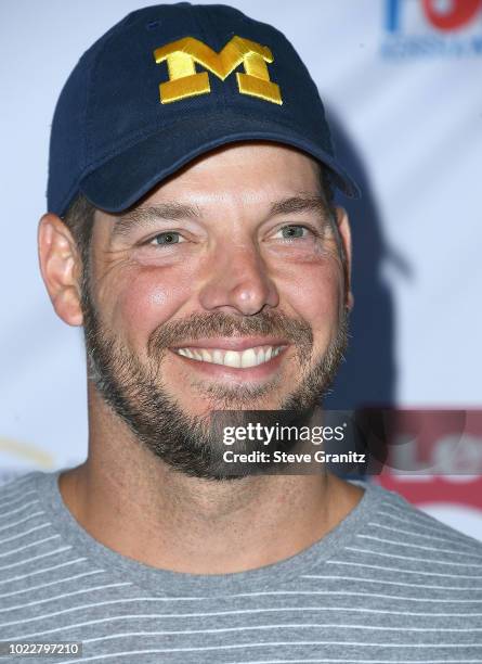 Rich Hill arrives at the 6th Annual PingPong4Purpose at Dodger Stadium on August 23, 2018 in Los Angeles, California.