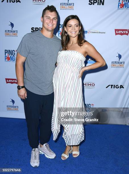 Joc Pederson arrives at the 6th Annual PingPong4Purpose at Dodger Stadium on August 23, 2018 in Los Angeles, California.