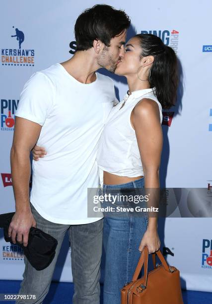 Jared Haibon, Ashley Iaconetti arrives at the 6th Annual PingPong4Purpose at Dodger Stadium on August 23, 2018 in Los Angeles, California.