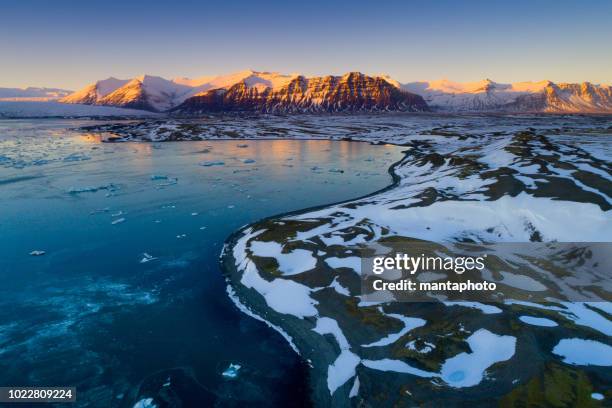 glacier lagoon - parque nacional imagens e fotografias de stock