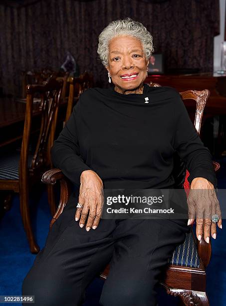 Dr. Maya Angelou poses at the the Special Recognition Event for Dr. Maya Angelou � The Michael Jackson Tribute Portrait at Dr. Angelou's home June...