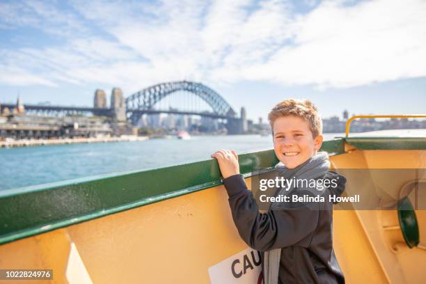 kids day out in sydney, australia - sydney ferry ストックフォトと画像