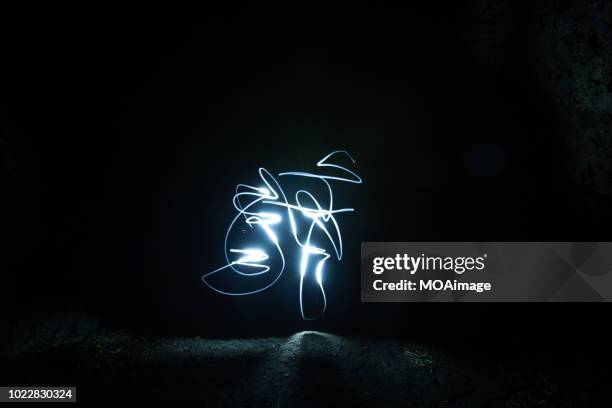 light painting in the dark,auckland,newzealand - light painting stock-fotos und bilder