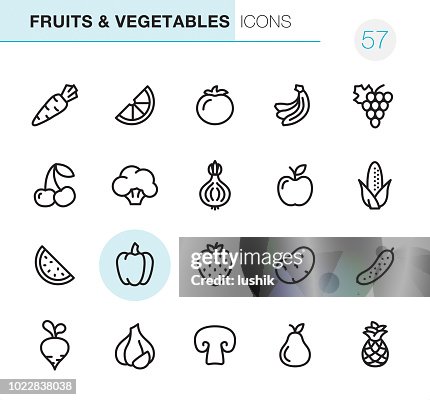 Fruits & Vegetables - Pixel Perfect icons Fruits & Vegetables - Pixel Perfect icons