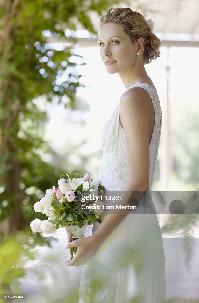 Bride holding bouquet