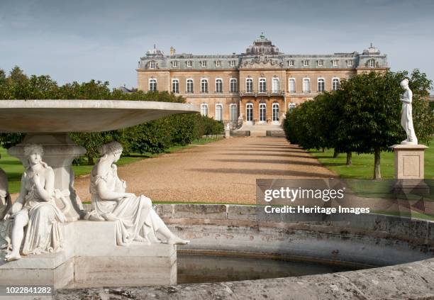 Wrest Park House and Gardens, Silsoe, Bedfordshire, circa 2000-circa 2017. View from the fountain, along the avenue towards the house. Wrest Park...