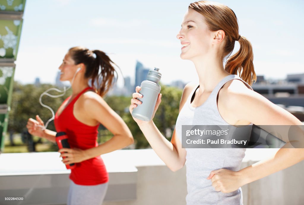 Friends running together