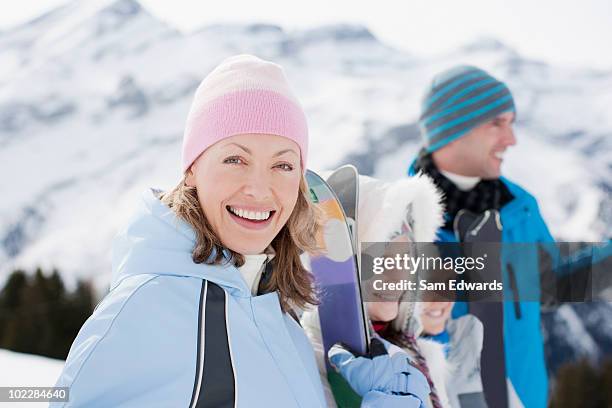 family standing on mountain top - 40 2009 stock pictures, royalty-free photos & images