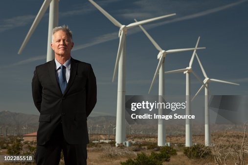 Windmill Owner Businessman And Wind Turbines High-Res Stock Photo - Getty Images