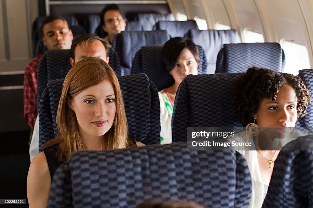 Passengers on an airplane