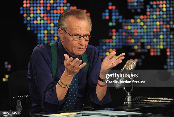 Larry King speaks during Larry King Live: Disaster in the Gulf Telethon held at CNN LA on June 21, 2010 in Los Angeles, California. 20096_003_0097.JPG