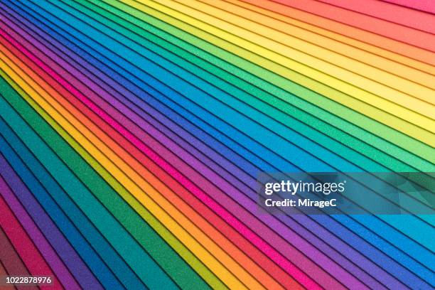 rainbow colored paper - pantone swatch stock pictures, royalty-free photos & images