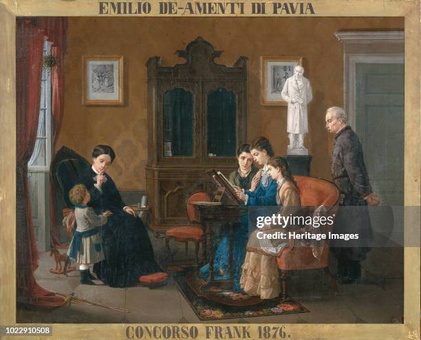 Family Reading of The Betrothed, 1876. Found in the Collection of Musei Civici, Pavia.