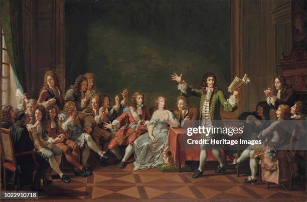 Molière reading from his comedy Tartuffe at the home of Ninon de L'Enclos, 1802. Private Collection.