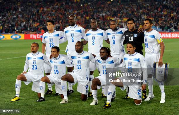 Honduras pose for a team group before the start of the 2010 FIFA World Cup South Africa Group H match between Spain and Honduras at Ellis Park...