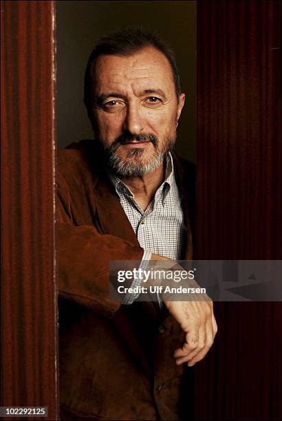 Spanish writer Arturo Perez Reverte poses during a portrait session held on April 26, 2007 in Paris, France.