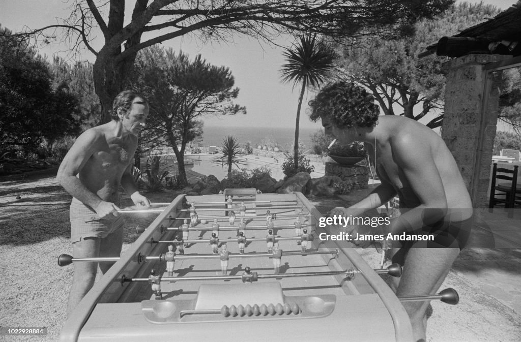 French Singers Enrico Macias and Charles Aznavour in St.-Tropez