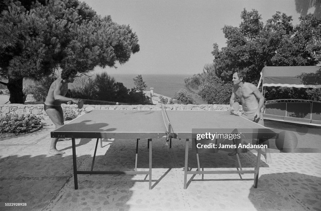 French Singers Enrico Macias and Charles Aznavour in St.-Tropez