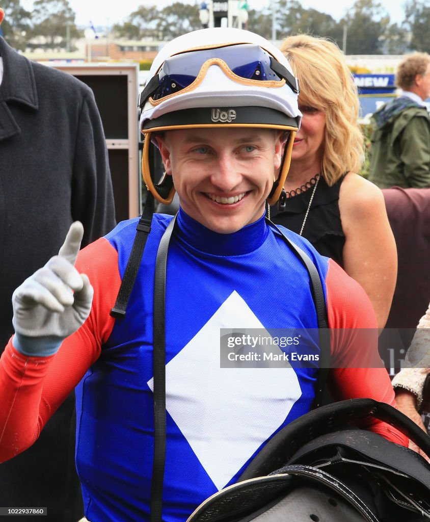Jim Innes James Innes Jnr smiles after winning his first group race on Danawi ...