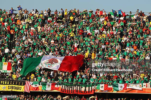 General view of Mexico fans as they enjoy the atmosphere ahead of the 2010 FIFA World Cup South Africa Group A match between Mexico and Uruguay at...