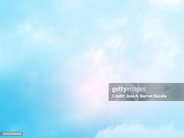 background of forms and abstract figures of smoke and steam of colors on a white and soft blue background. - azul turquesa imagens e fotografias de stock