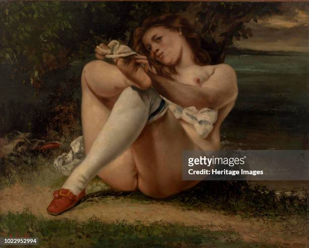 Woman with White Stockings , 1861. Found in the Collection of The Barnes Foundation.