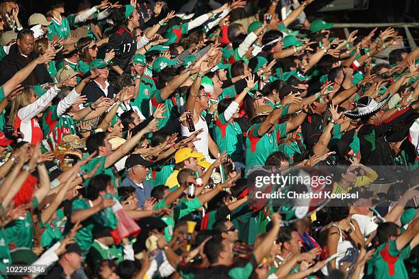 General view of Mexico fans as they enjoy the atmosphere ahead of the 2010 FIFA World Cup South Africa Group A match between Mexico and Uruguay at...