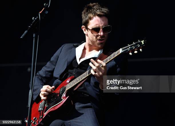 Miles Kane performs on the main stage at RiZE Festival on August 17, 2018 in Chelmsford, United Kingdom.
