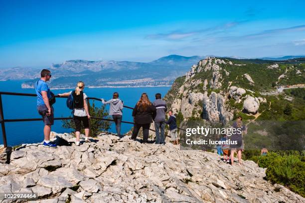 tourists at route des cretes, provence, france - la ciotat stock pictures, royalty-free photos & images