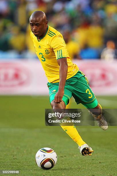 Tsepo Masilela of South Africa in action during the 2010 FIFA World Cup South Africa Group A match between France and South Africa at the Free State...