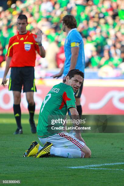 Mexico's Guillermo Franco reacts during a Group A match of 2010 FIFA World Cup against Uruguay at the Royal Bafokeng stadium in Rustenburg, South...