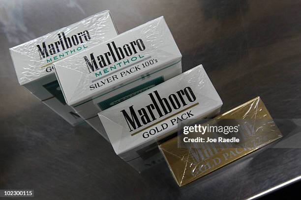 Marlboro cigarettes with the new labeling system are seen at the Quick Stop store on June 22, 2010 in Miami, Florida. Today the Food and Drug...