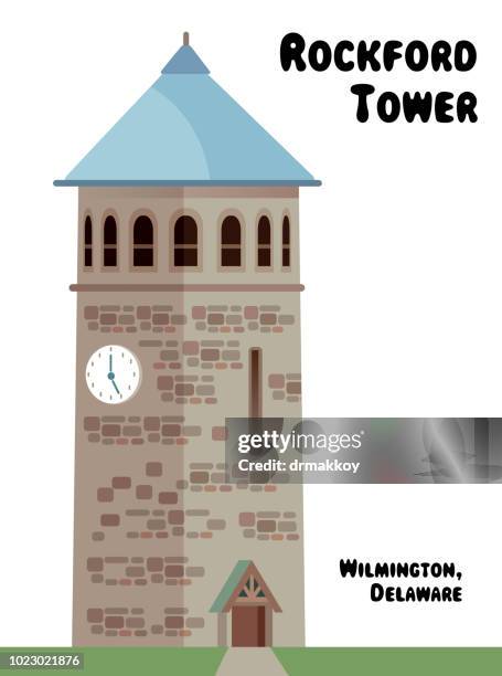 stockillustraties, clipart, cartoons en iconen met rockford tower - delaware