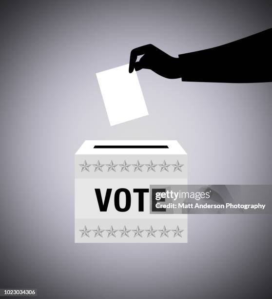 cast your vote silhouette - ballot box stock pictures, royalty-free photos & images