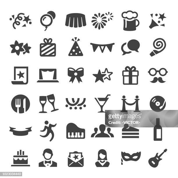celebrations icons - big series - arts culture and entertainment stock illustrations
