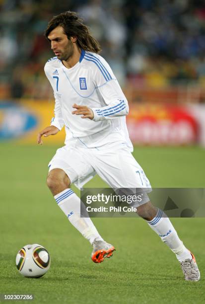 Georgios Samaras of Greece in action during the 2010 FIFA World Cup South Africa Group B match between Greece and Argentina at Peter Mokaba Stadium...