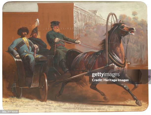 Coach ride through Saint Petersburg. Private Collection.