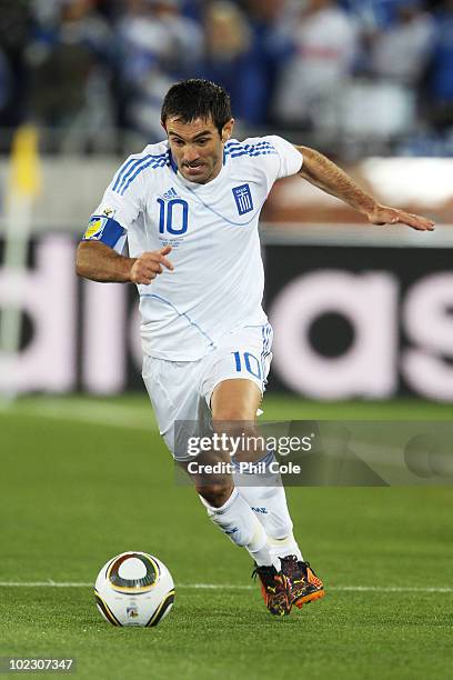 Giorgias Karagounis of Greece during the 2010 FIFA World Cup South Africa Group B match between Greece and Argentina at Peter Mokaba Stadium on June...