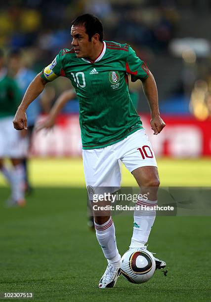 Cuauhtemoc Blanco of Mexico in action during the 2010 FIFA World Cup South Africa Group A match between Mexico and Uruguay at the Royal Bafokeng...